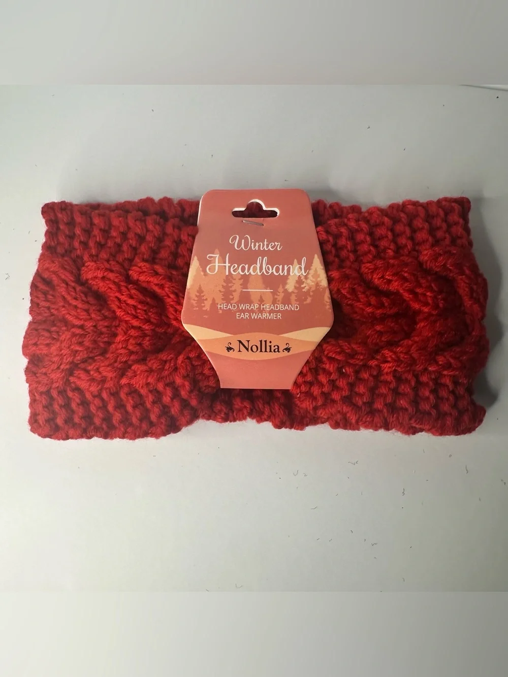 NWT Nollia Cable Knit Winter Headband Ear Warmer Red One Size